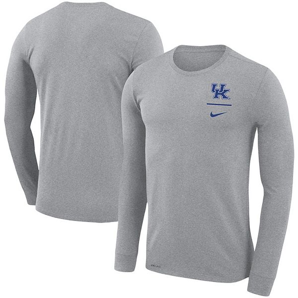 Men's Nike Gray Kentucky Wildcats Logo Stack Legend Performance Long ...