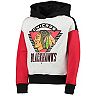 Girls Youth Heathered Gray/Black Chicago Blackhawks Let's Get Loud Pullover Hoodie