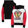 Girls Youth Heathered Gray/Black Chicago Blackhawks Let's Get Loud Pullover Hoodie