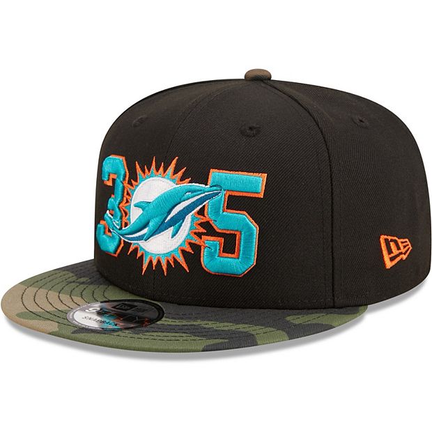 Youth New Era Camo Miami Dolphins Main Trucker 9FIFTY Snapback Hat