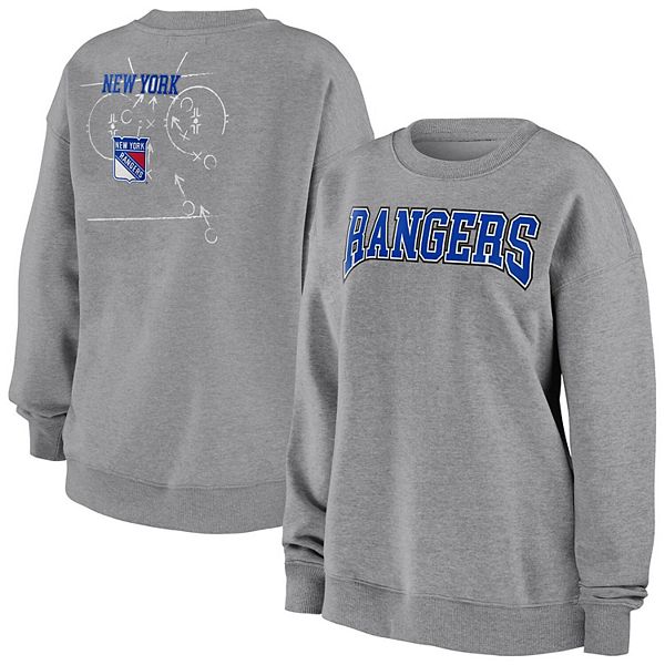 Women's New York Rangers WEAR by Erin Andrews Blue Tie-Dye Cropped Pullover  Sweatshirt & Shorts Lounge Set