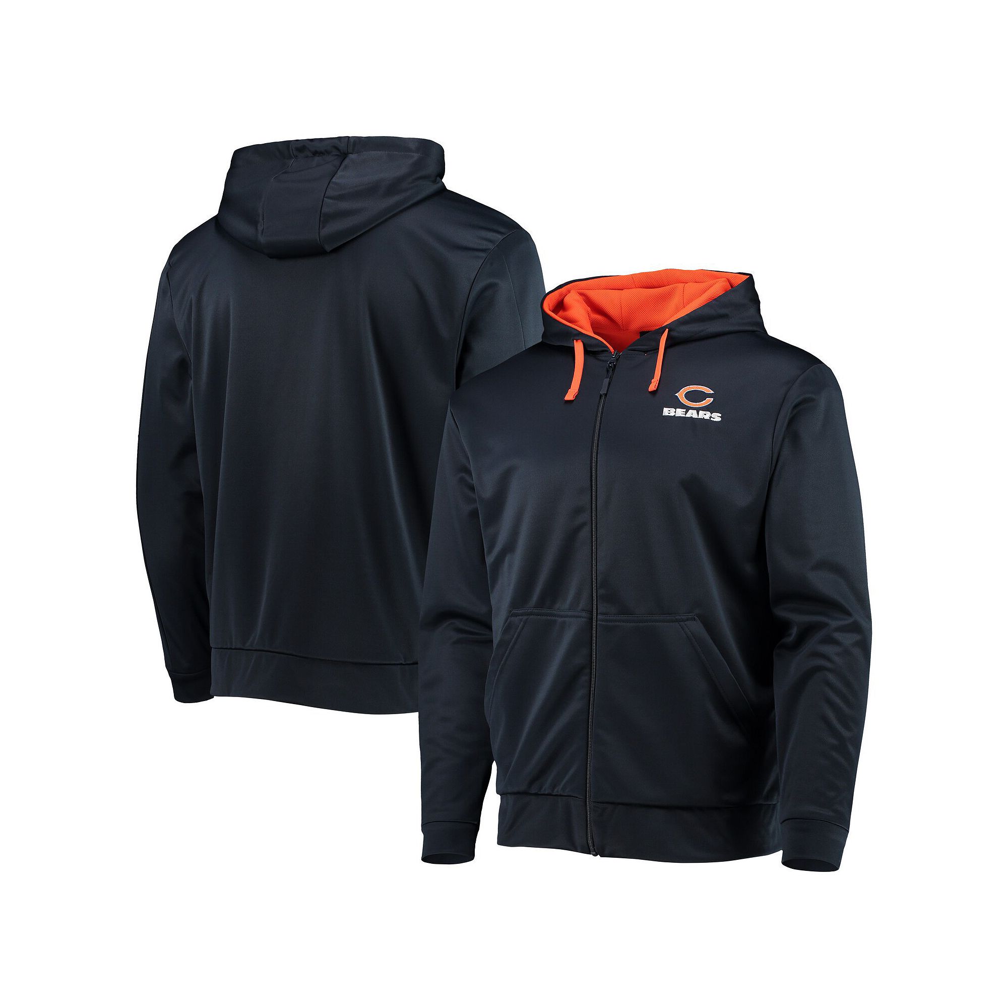 Mens Dunbrooke Navy/Orange Chicago Bears Apprentice Full-Zip Hoodie, Size: