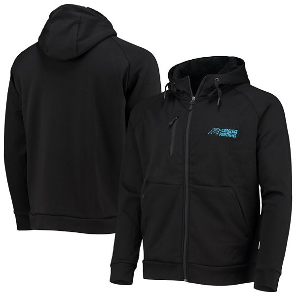 Men's Dunbrooke Black Carolina Panthers Shag Tri-Blend Full-Zip Raglan ...