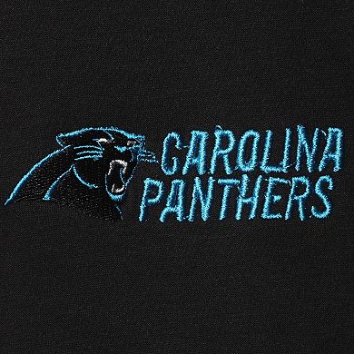 Men's Dunbrooke Black Carolina Panthers Shag Tri-Blend Full-Zip Raglan Hoodie