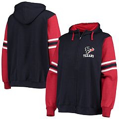 Women's Fanatics Branded Navy/Red Houston Texans True to Form Raglan  Lace-Up V-Neck Long