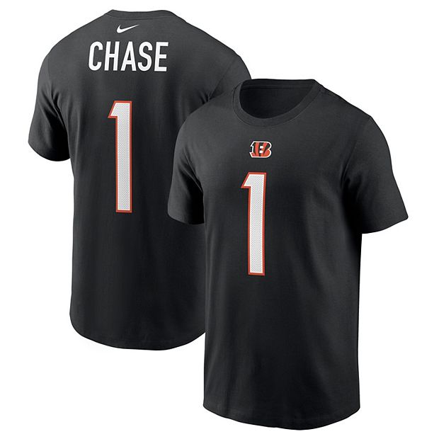 Men's Nike Ja'Marr Chase Black Cincinnati Bengals Player Name & Number  T-Shirt