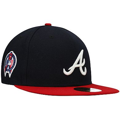 Men's New Era Navy Atlanta Braves 9/11 Memorial Side Patch 59FIFTY Fitted Hat