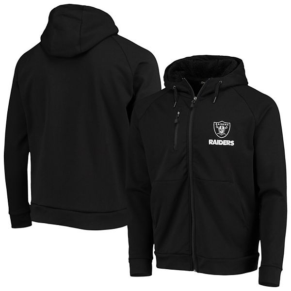 Men's Dunbrooke Black Las Vegas Raiders Shag Tri-Blend Full-Zip Raglan ...