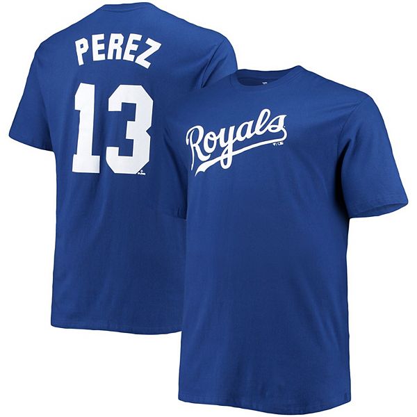 Salvador Perez Kansas City Royals Blue Name And Number Short Sleeve Player  T Shirt