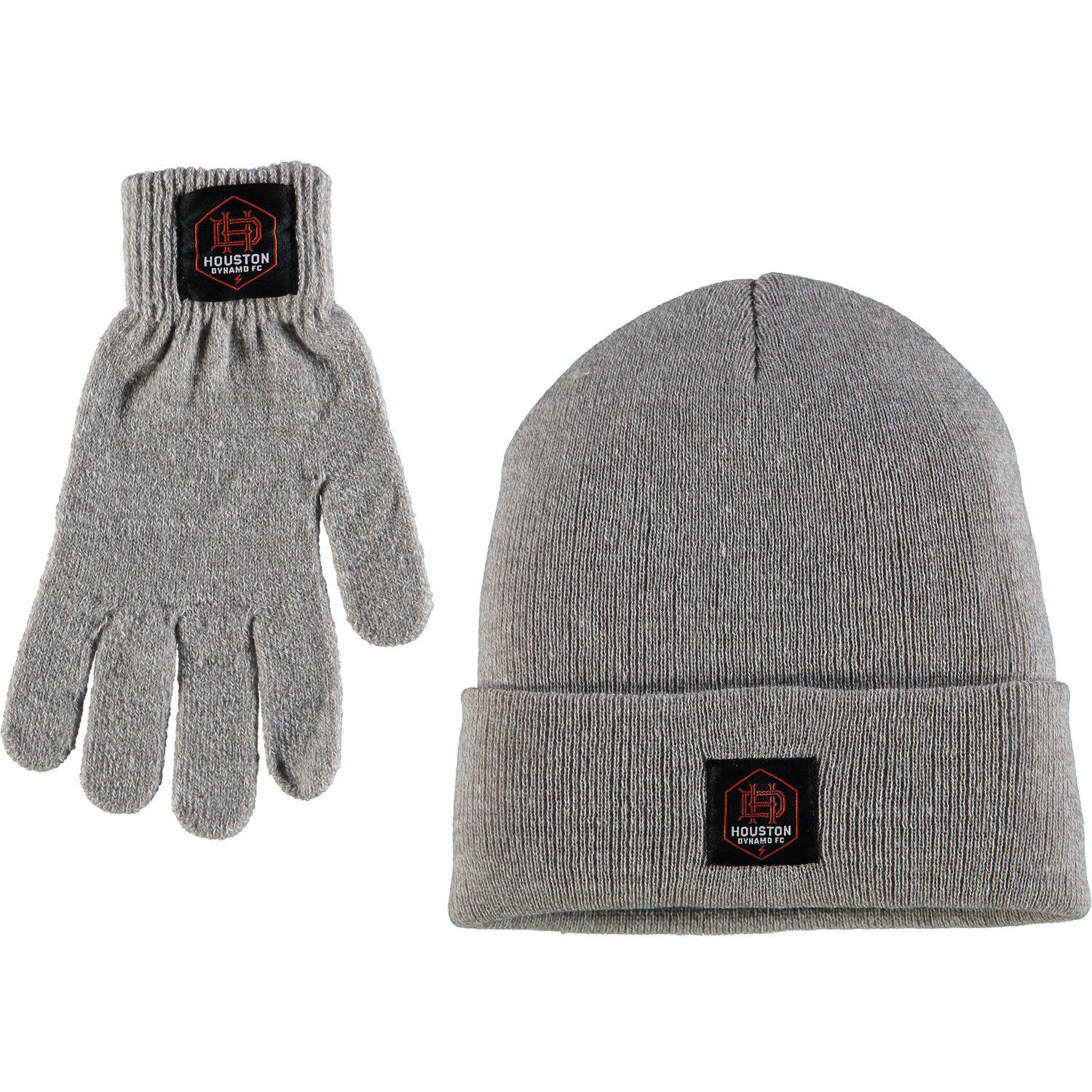 Image for Unbranded Women's ZooZatz Heathered Gray Houston Dynamo FC Cuffed Knit Hat & Gloves Set at Kohl's.