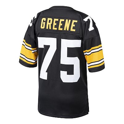 Men s Mitchell Ness Joe Greene Black Pittsburgh Steelers 1975 Authentic Throwback Retired Player Jersey