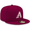 Men's New Era Cardinal Arizona Diamondbacks Logo White 59FIFTY Fitted Hat