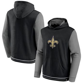 Men's Fanatics Branded Black/Gray New Orleans Saints Block Party Pullover Hoodie