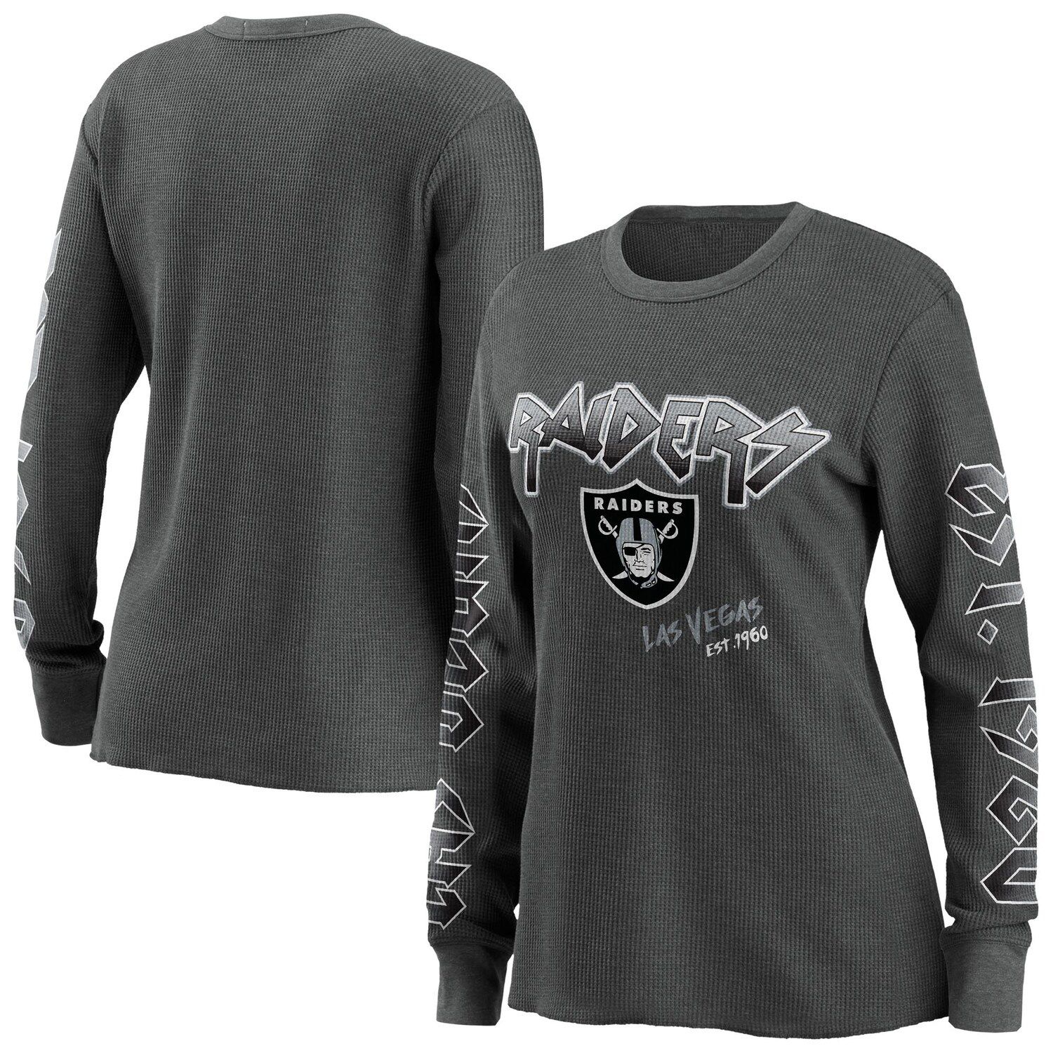 Men's Starter Black/White Las Vegas Raiders Halftime Long Sleeve T-Shirt