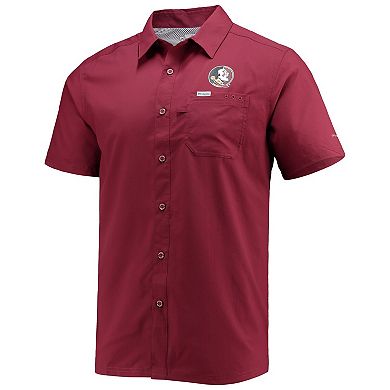 Men's Columbia PFG Garnet Florida State Seminoles Slack Tide Camp Button-Up Shirt