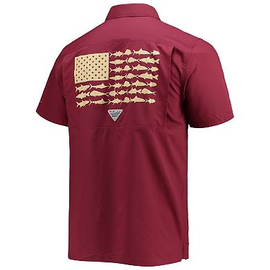 Men's Columbia PFG Garnet Florida State Seminoles Slack Tide Camp Button-Up Shirt