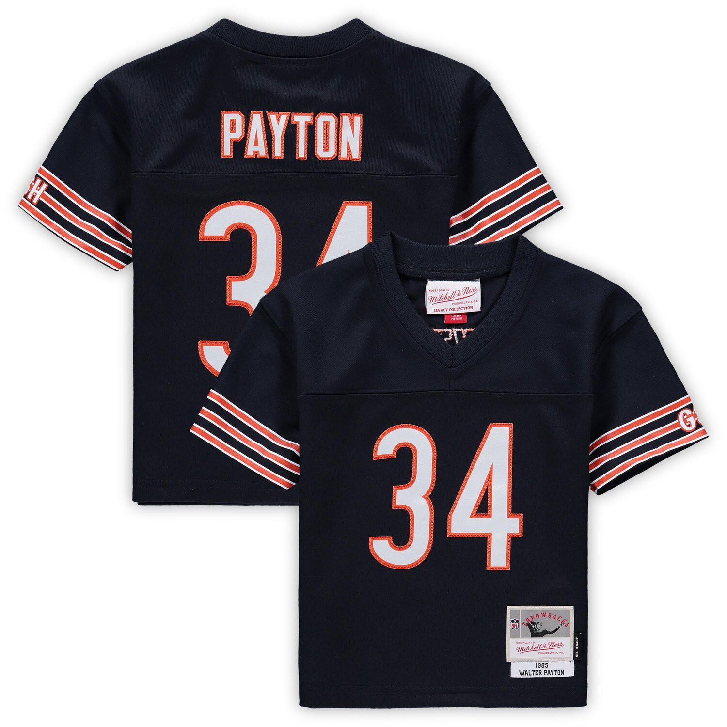 Men's Mitchell & Ness Jim McMahon Navy Chicago Bears Big & Tall 1985  Retired Player Replica Jersey