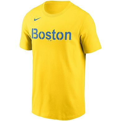 Men's Nike Rafael Devers Gold Boston Red Sox 2021 City Connect Name ...