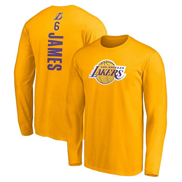 Women's Fanatics Branded LeBron James Gold Los Angeles Lakers Logo  Playmaker Name & Number V-Neck T-Shirt