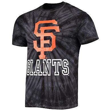 Men's Stitches Black San Francisco Giants Spider Tie-Dye T-Shirt