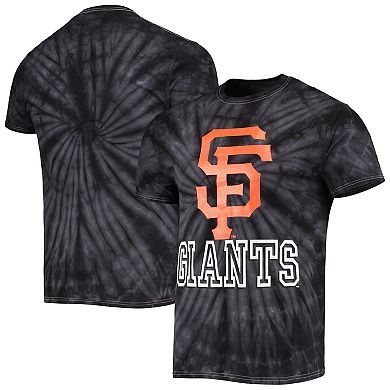 Men's Stitches Black San Francisco Giants Spider Tie-Dye T-Shirt