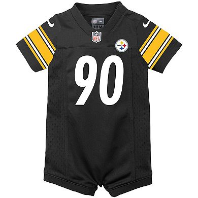 Infant Nike T.J. Watt Black Pittsburgh Steelers Game Romper Jersey