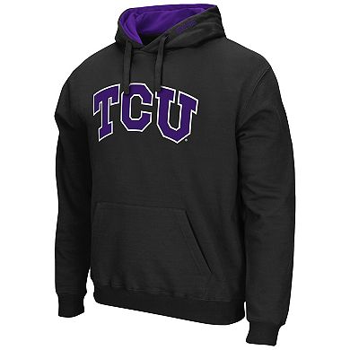 Men's Colosseum Black TCU Horned Frogs Arch & Logo 3.0 Pullover Hoodie