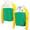 Men's New Era Kelly Green/White Oakland Athletics Cooperstown Collection Quarter-Zip Hoodie Jacket