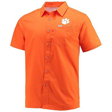 Men's Columbia PFG Orange Clemson Tigers Slack Tide Camp Button-Up Shirt