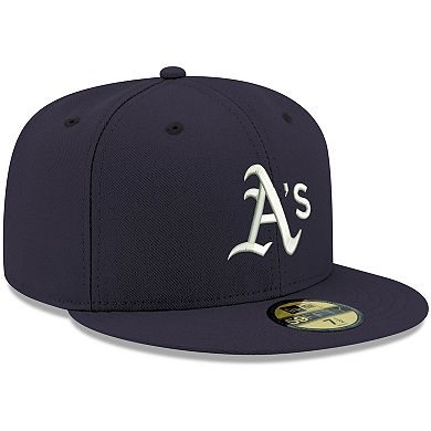Men's New Era Navy Oakland Athletics White Logo 59FIFTY Fitted Hat