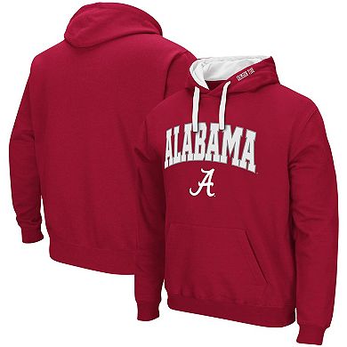 Men's Colosseum Crimson Alabama Crimson Tide Big & Tall Arch & Logo 2.0 Pullover Hoodie