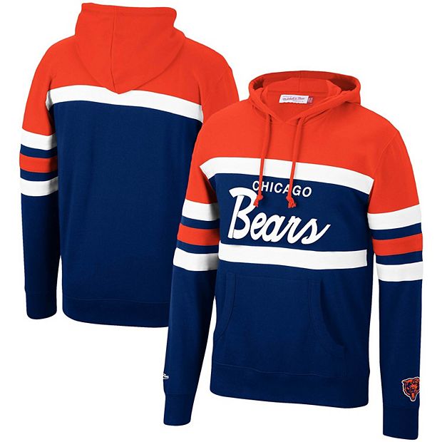 Men's Mitchell & Ness Navy Chicago Bears Three Stripe Pullover Hoodie