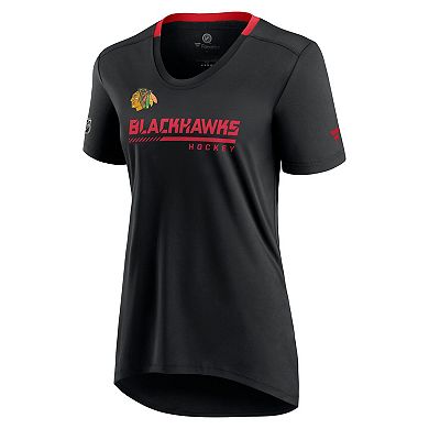 Women's Fanatics Branded Black Chicago Blackhawks Authentic Pro Locker Room T-Shirt