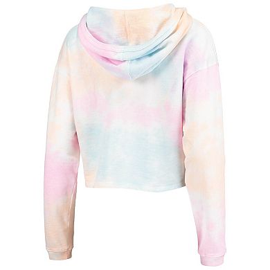 Women's League Collegiate Wear Pink/White Nebraska Huskers Tie-Dye Cropped Pullover Hoodie