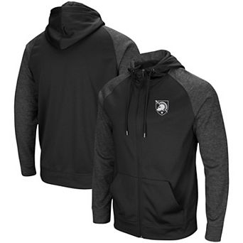 Men's Colosseum Black Army Black Knights Big & Tall Blackout 2.0 Raglan Full-Zip Hoodie