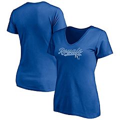NWT Kansas City Royals MLB Gen. Merch. S/S Cotton V-neck Tee T-shirt Womens  L