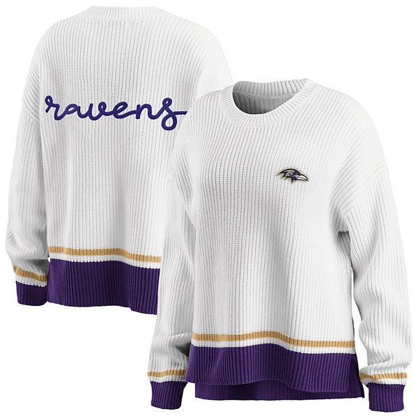 Baltimore Ravens WEAR by Erin Andrews Women's Domestic Pullover Sweatshirt  - White