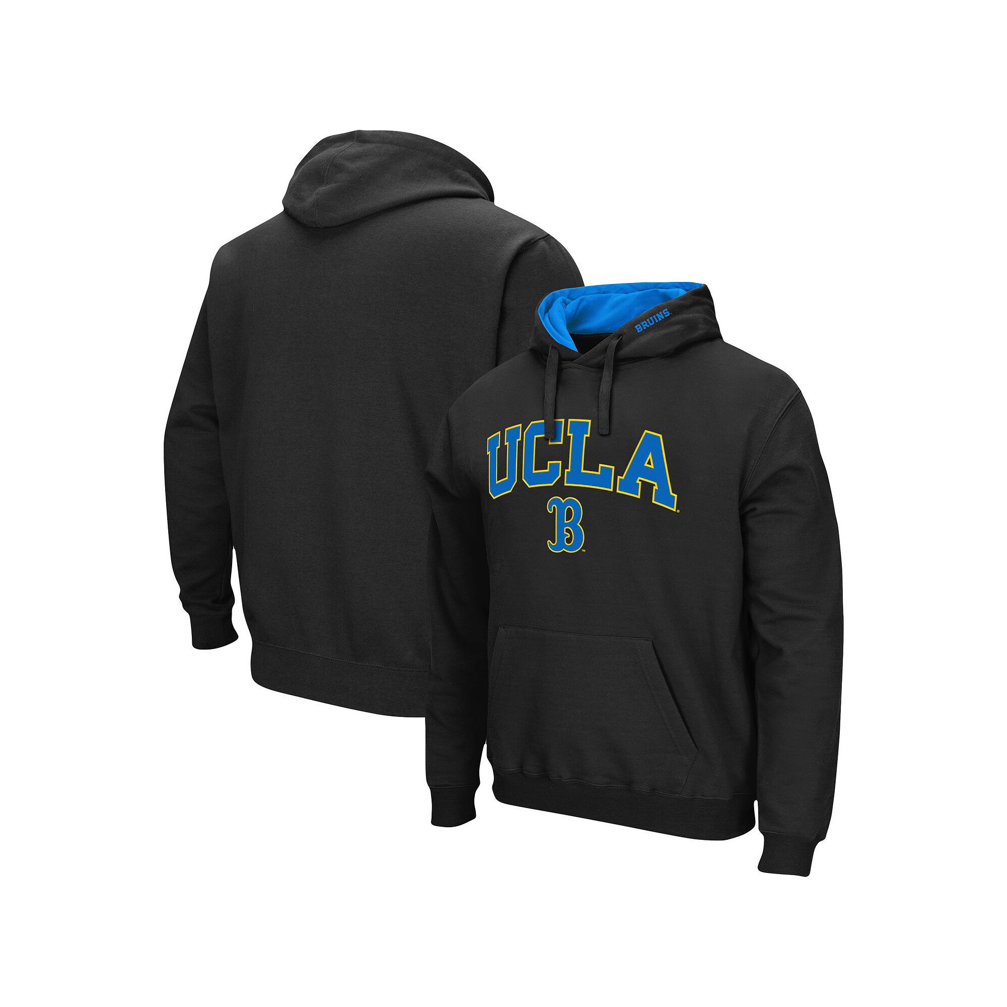 Mens Colosseum Black UCLA Bruins Arch & Logo 3.0 Pullover Hoodie, Size: Me