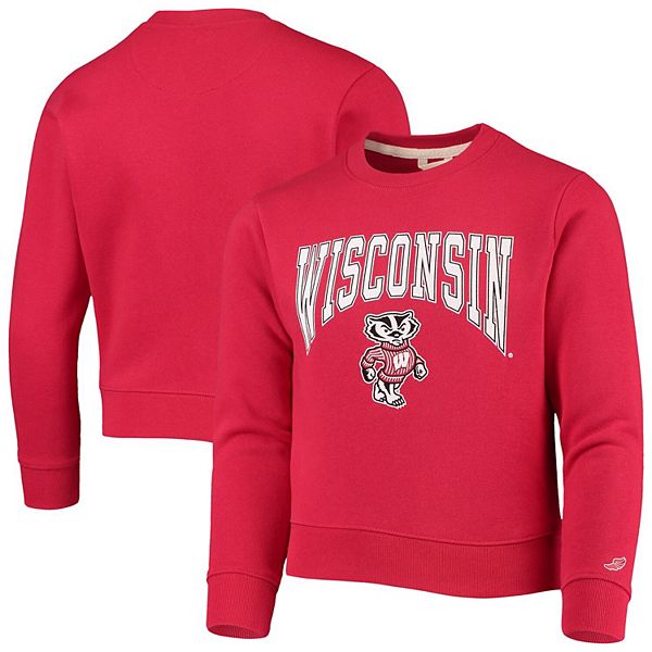 Youth League Collegiate Wear Red Wisconsin Badgers Essential Pullover Sweatshirt