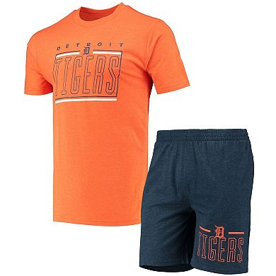 Men's Concepts Sport Navy/Orange Detroit Tigers Meter T-Shirt and Shorts Sleep Set