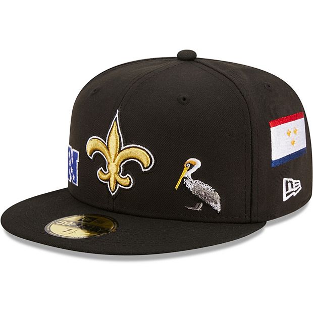 Men's New Era White/Gray New Orleans Saints Gold Undervisor 59FIFTY Fitted  Hat