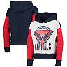 Girls Youth Heathered Gray/Navy Washington Capitals Let's Get Loud Pullover Hoodie