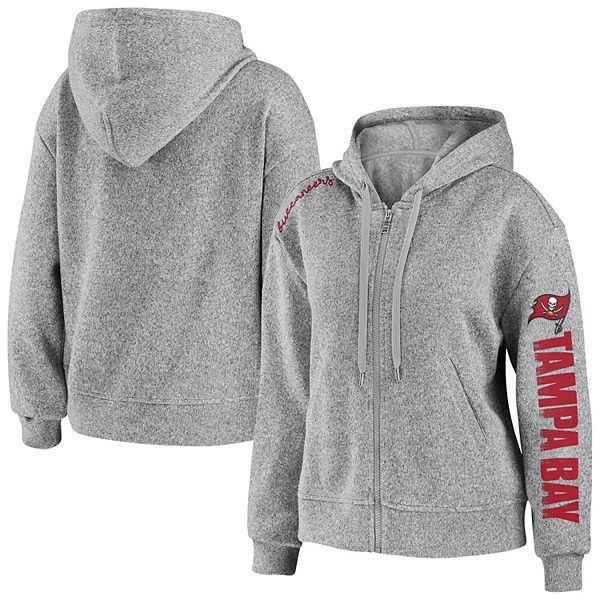 Women's Tampa Bay Buccaneers WEAR By Erin Andrews Gray Quilted Full-Zip Bomber  Jacket