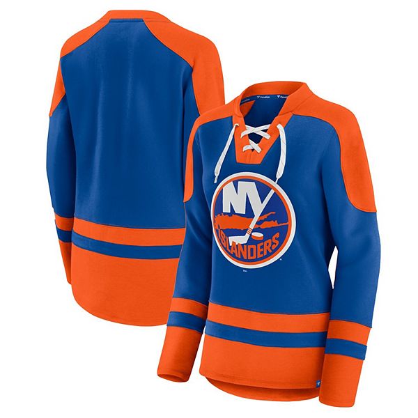 New York Islanders Fanatics Branded Women's Lace-Up Jersey T-Shirt - Royal