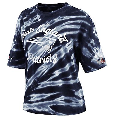 Women's WEAR by Erin Andrews Navy New England Patriots Tie-Dye T-Shirt