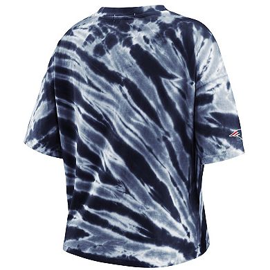 Women's WEAR by Erin Andrews Navy New England Patriots Tie-Dye T-Shirt