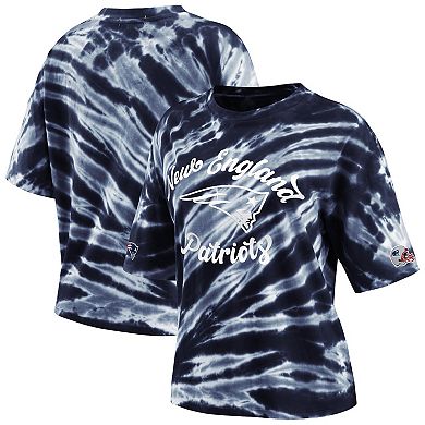 Women's WEAR by Erin Andrews Navy New England Patriots Tie-Dye T-Shirt