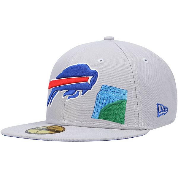 Men's New Era Gray/Graphite Buffalo Bills Aqua Pop 59FIFTY Fitted Hat