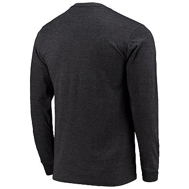 Men's Starter Heathered Black Carolina Panthers Halftime Long Sleeve T-Shirt