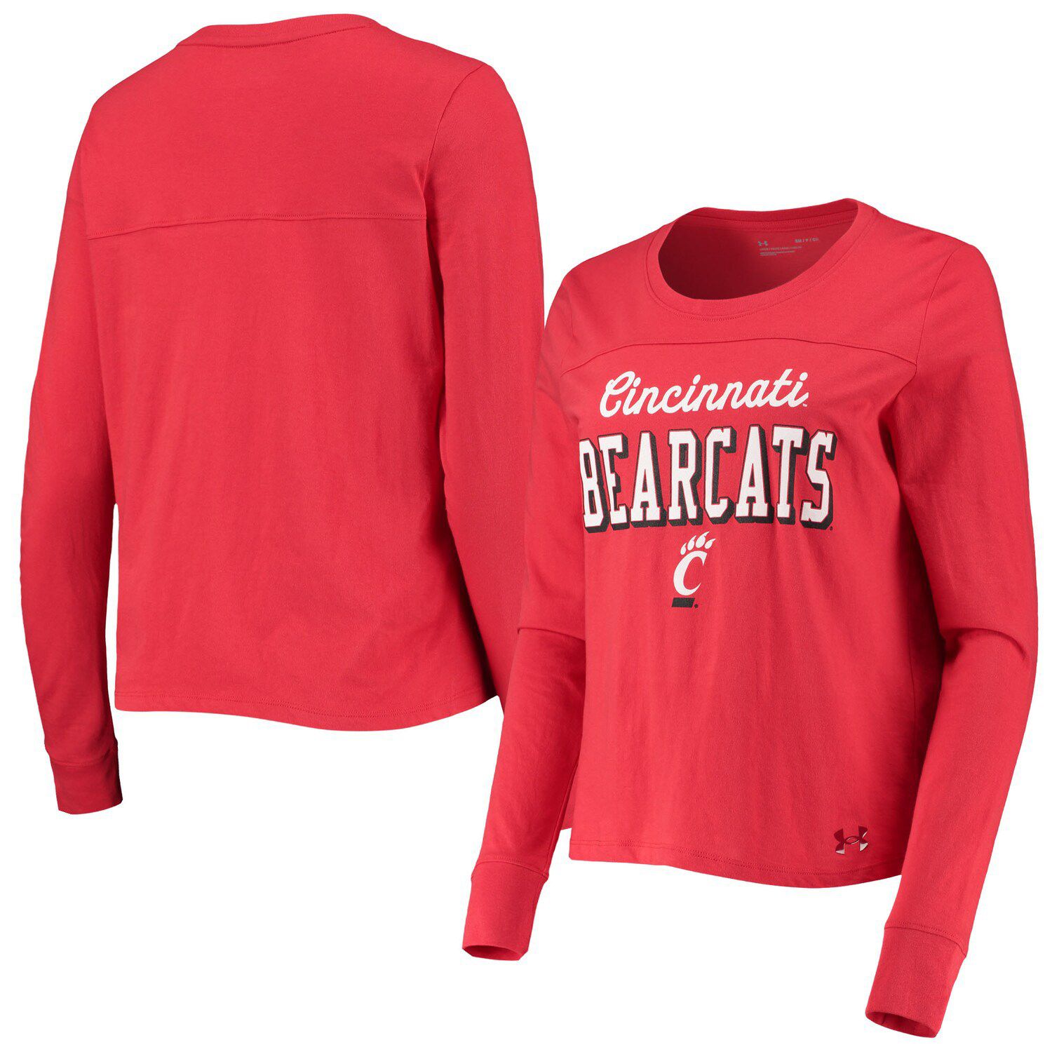 Cincinnati Bearcats Womens Red Cropped Retro Jersey LS Tee